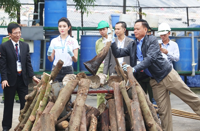 Hình[-]ảnh[-]tiêu[-]huỷ[-]hai[-]tấn[-]ngà[-]voi[-]và[-]70[-]kg[-]sừng[-]tê[-]giác[-]